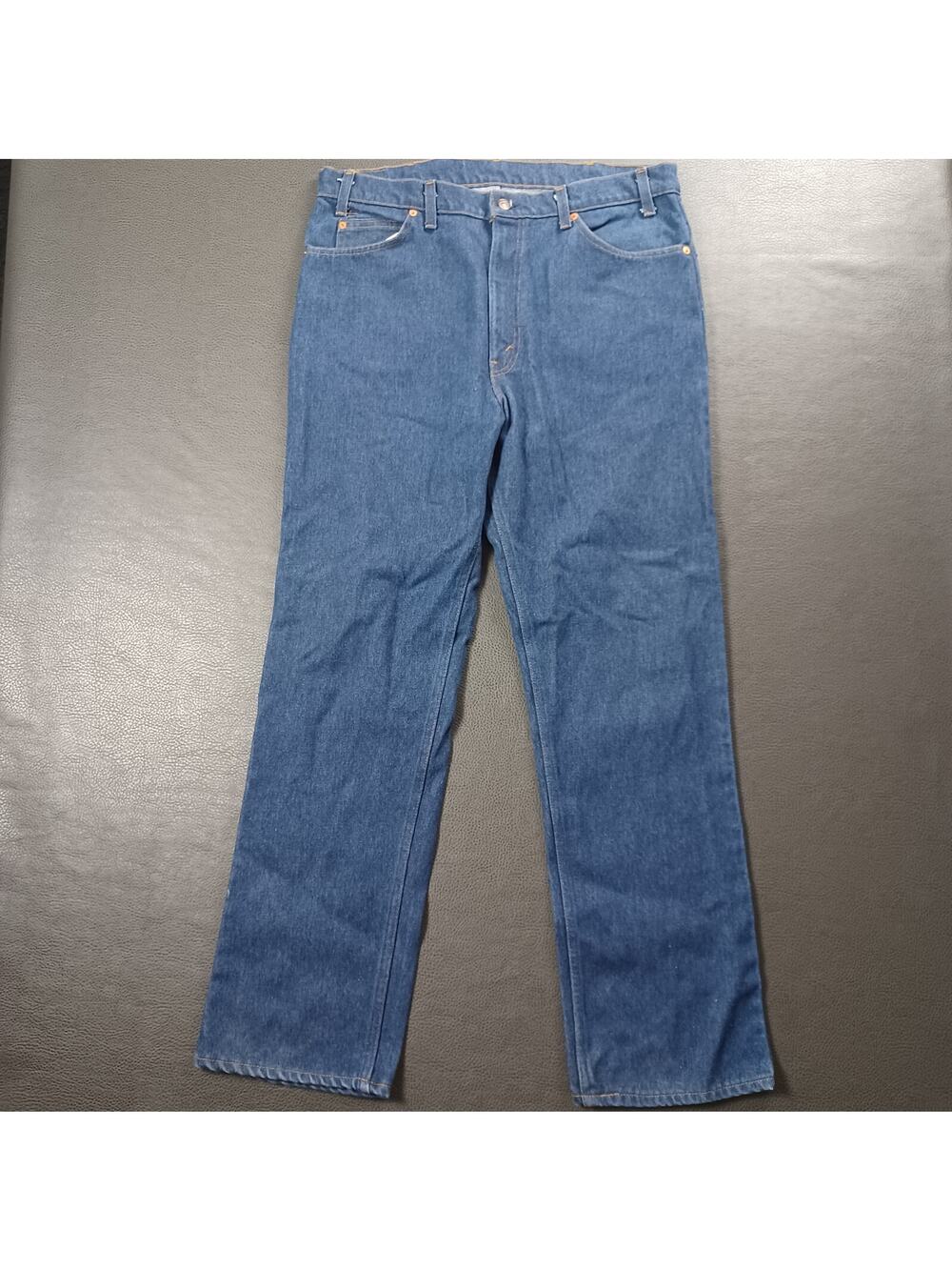 Levis Jeans Mens 38X32 Straight Orange Tab 509 Vintage 80s USA Made Denim Blue